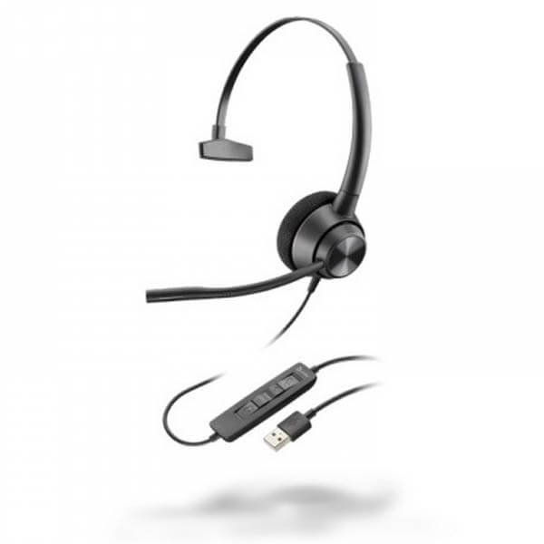 Plantronics EncorePRO 710 - Cuffie USB Cablate Professionali, Design Sottile E Leggero, Microfono Regolabile, Colore Nero